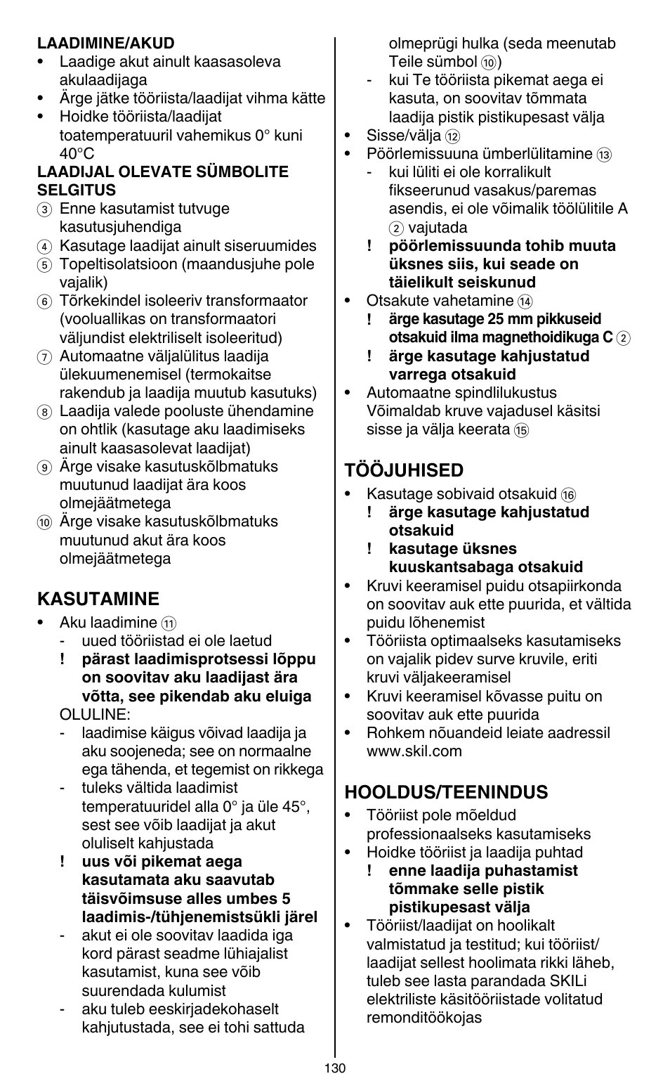 Skil 2436 AA User Manual | Page 130 / 164