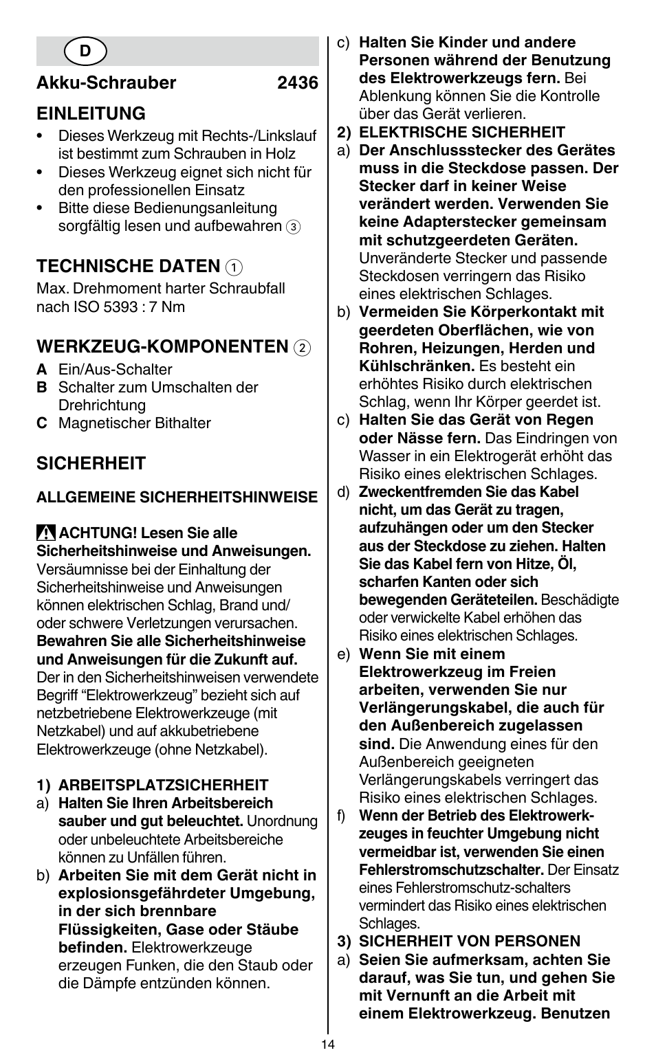 Skil 2436 AA User Manual | Page 14 / 164