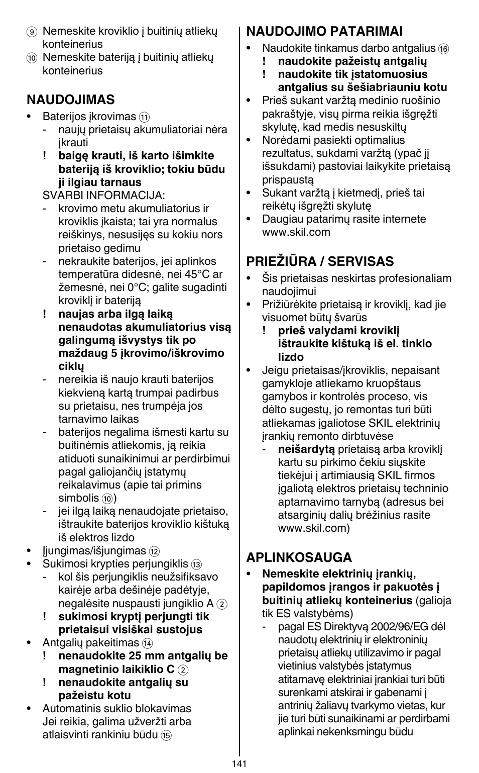 Skil 2436 AA User Manual | Page 141 / 164