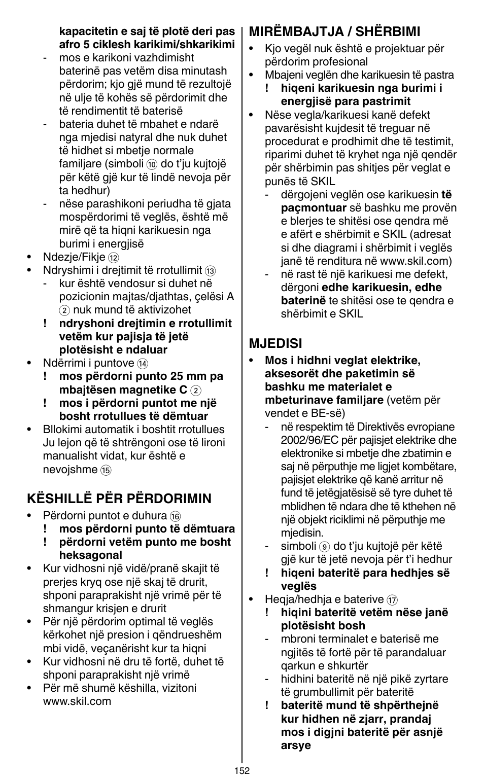 Skil 2436 AA User Manual | Page 152 / 164