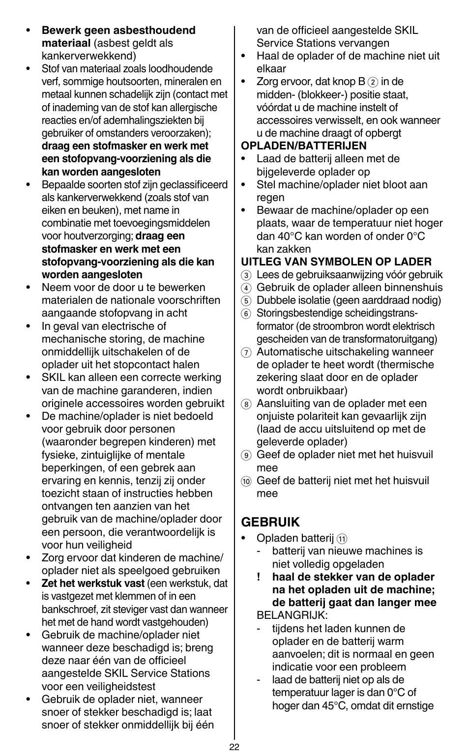 Skil 2436 AA User Manual | Page 22 / 164