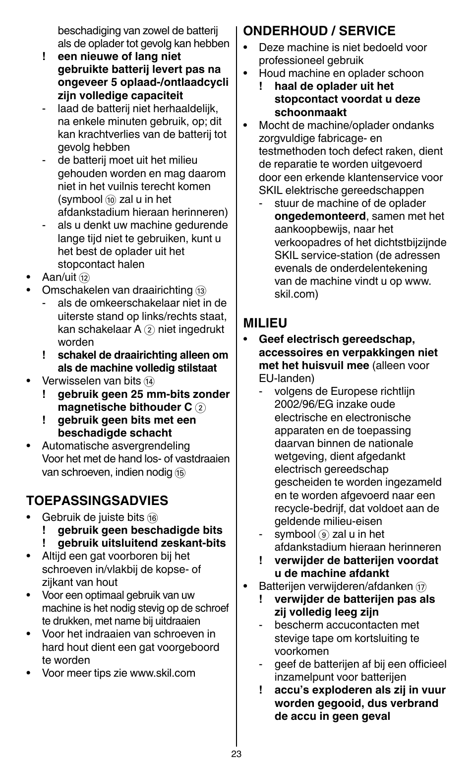 Skil 2436 AA User Manual | Page 23 / 164