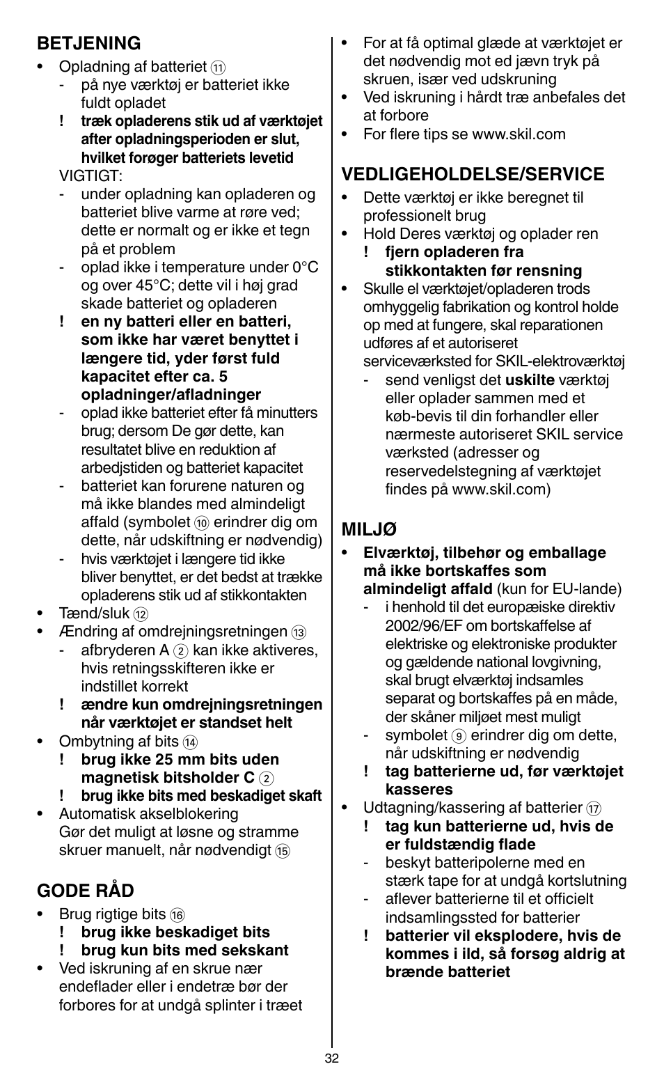 Skil 2436 AA User Manual | Page 32 / 164