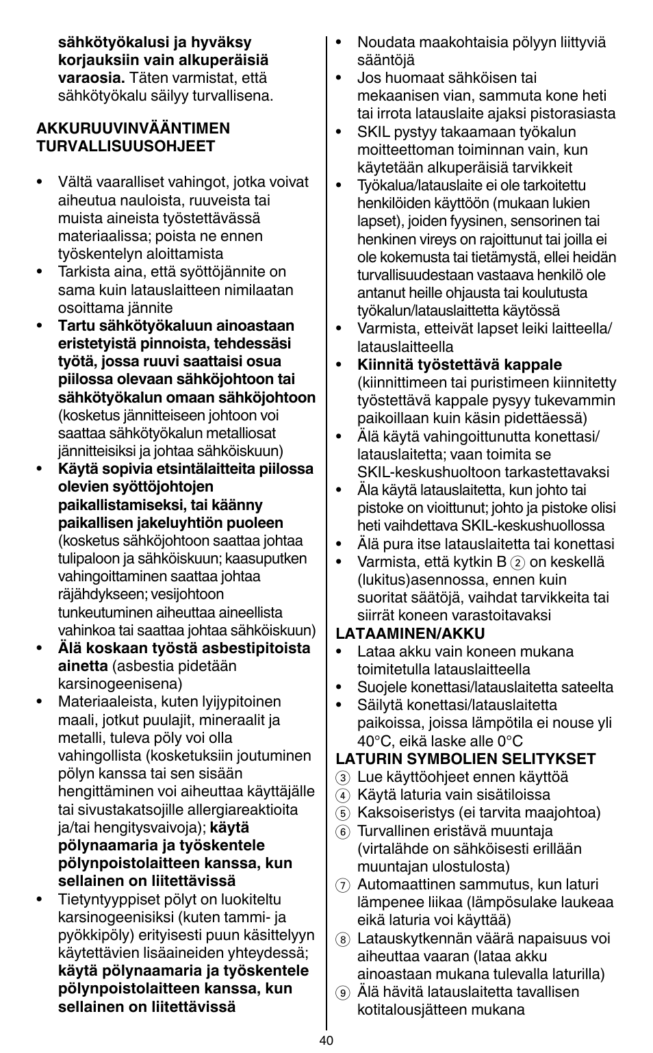 Skil 2436 AA User Manual | Page 40 / 164