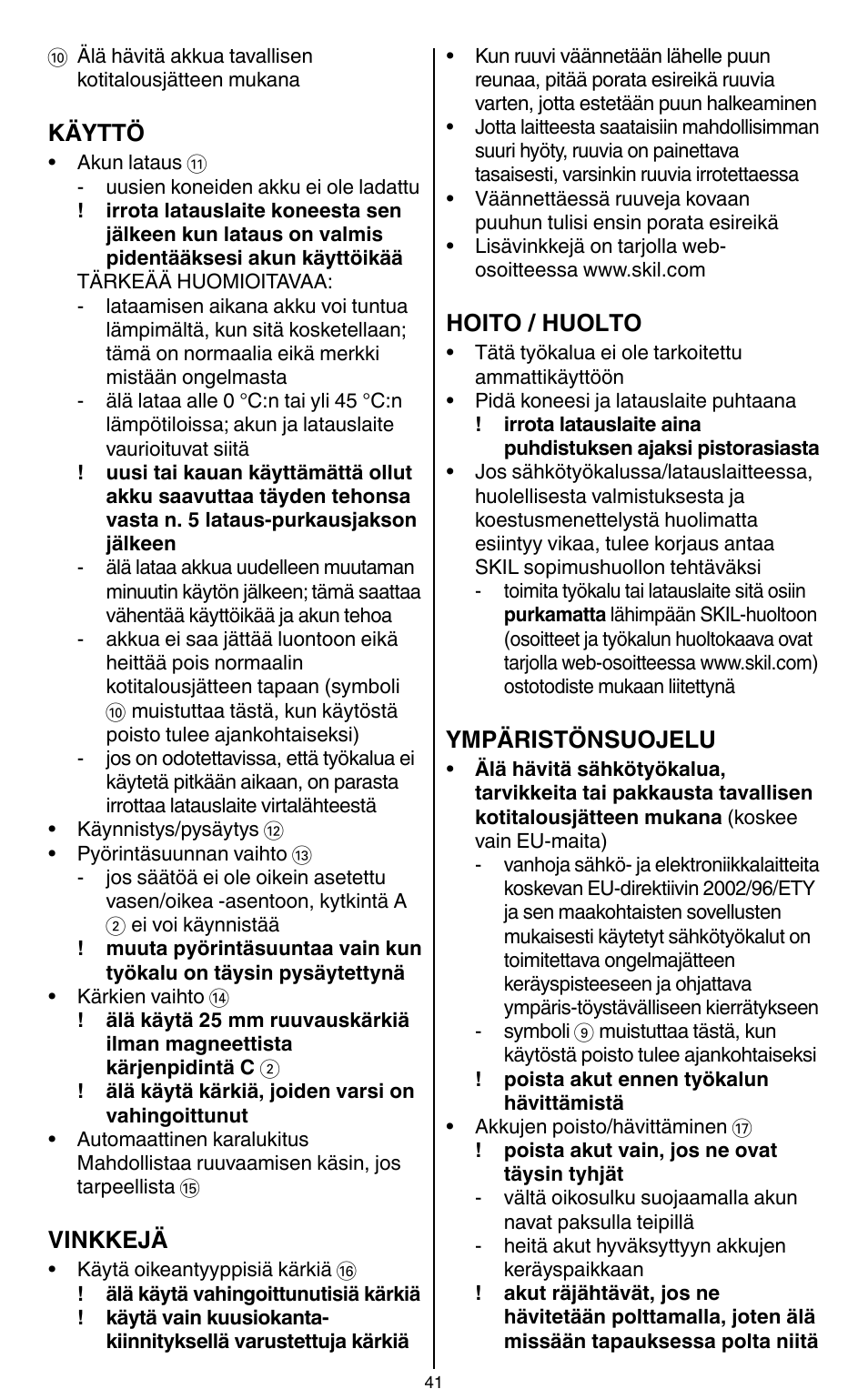 Skil 2436 AA User Manual | Page 41 / 164
