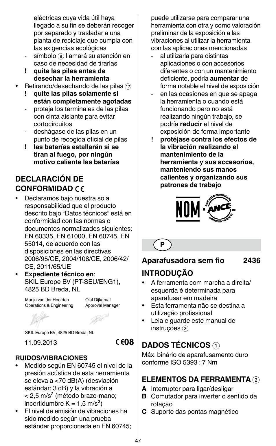 Skil 2436 AA User Manual | Page 47 / 164