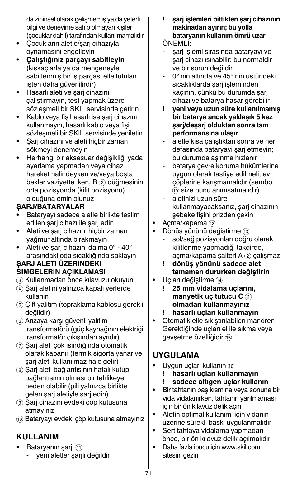 Skil 2436 AA User Manual | Page 71 / 164