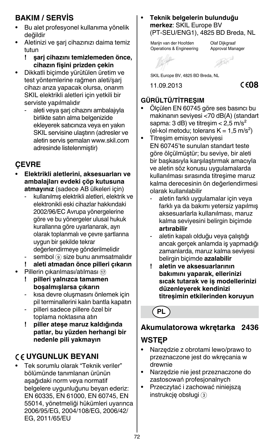 Skil 2436 AA User Manual | Page 72 / 164