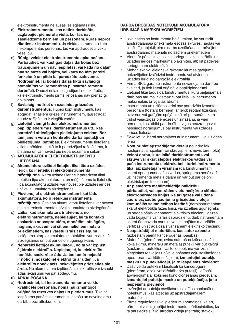 Skil 2016 AA User Manual | Page 101 / 128