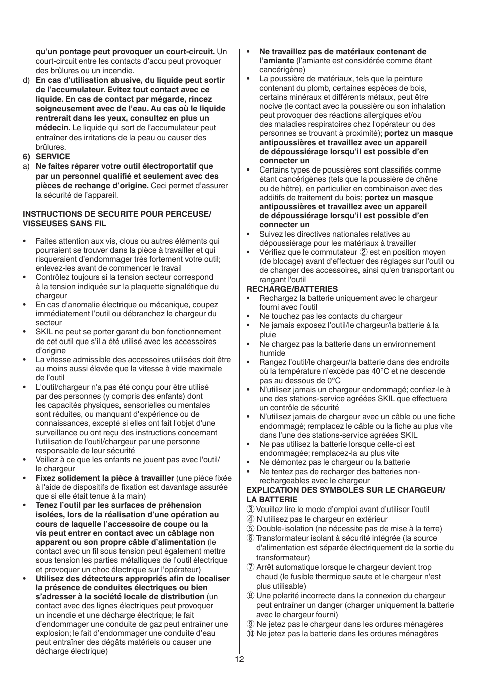 Skil 2016 AA User Manual | Page 12 / 128