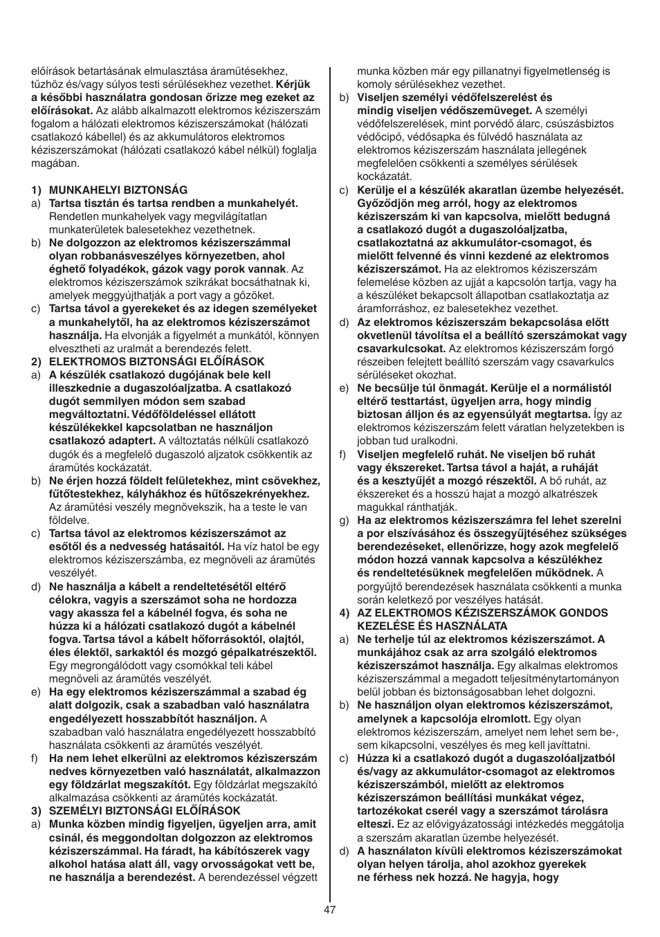 Skil 2016 AA User Manual | Page 47 / 128