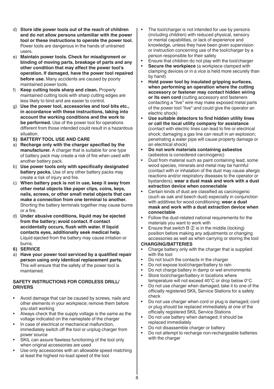 Skil 2016 AA User Manual | Page 8 / 128