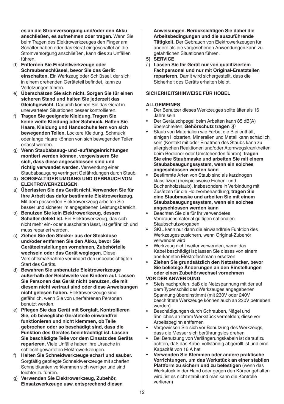 Skil 1550 AA User Manual | Page 12 / 108