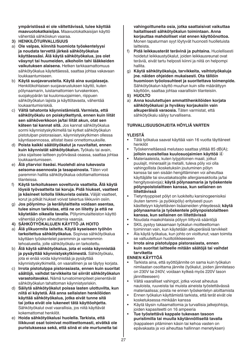 Skil 1550 AA User Manual | Page 27 / 108