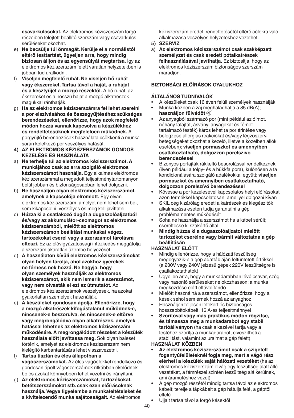 Skil 1550 AA User Manual | Page 40 / 108