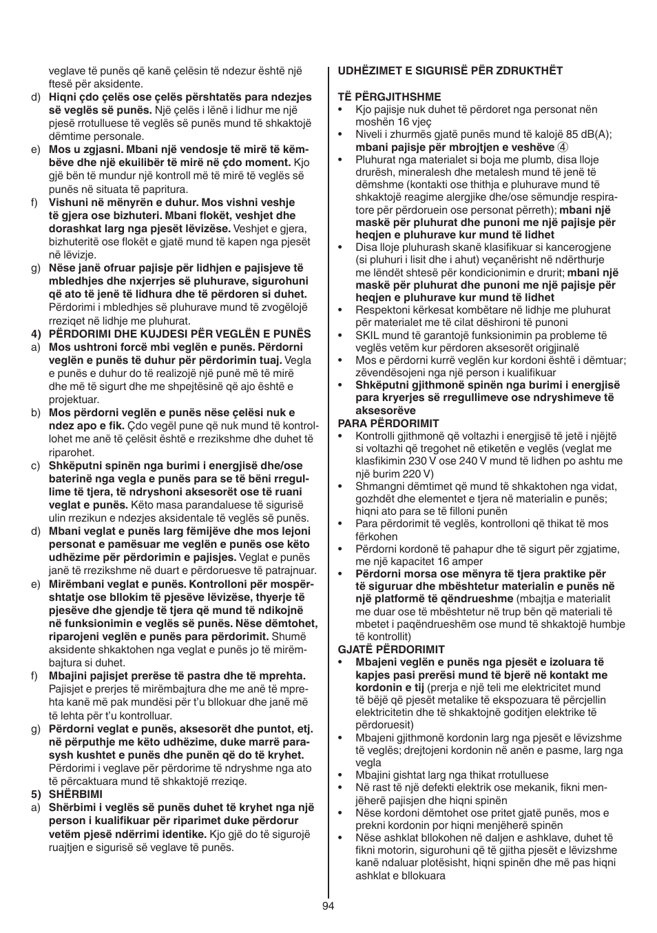 Skil 1550 AA User Manual | Page 94 / 108