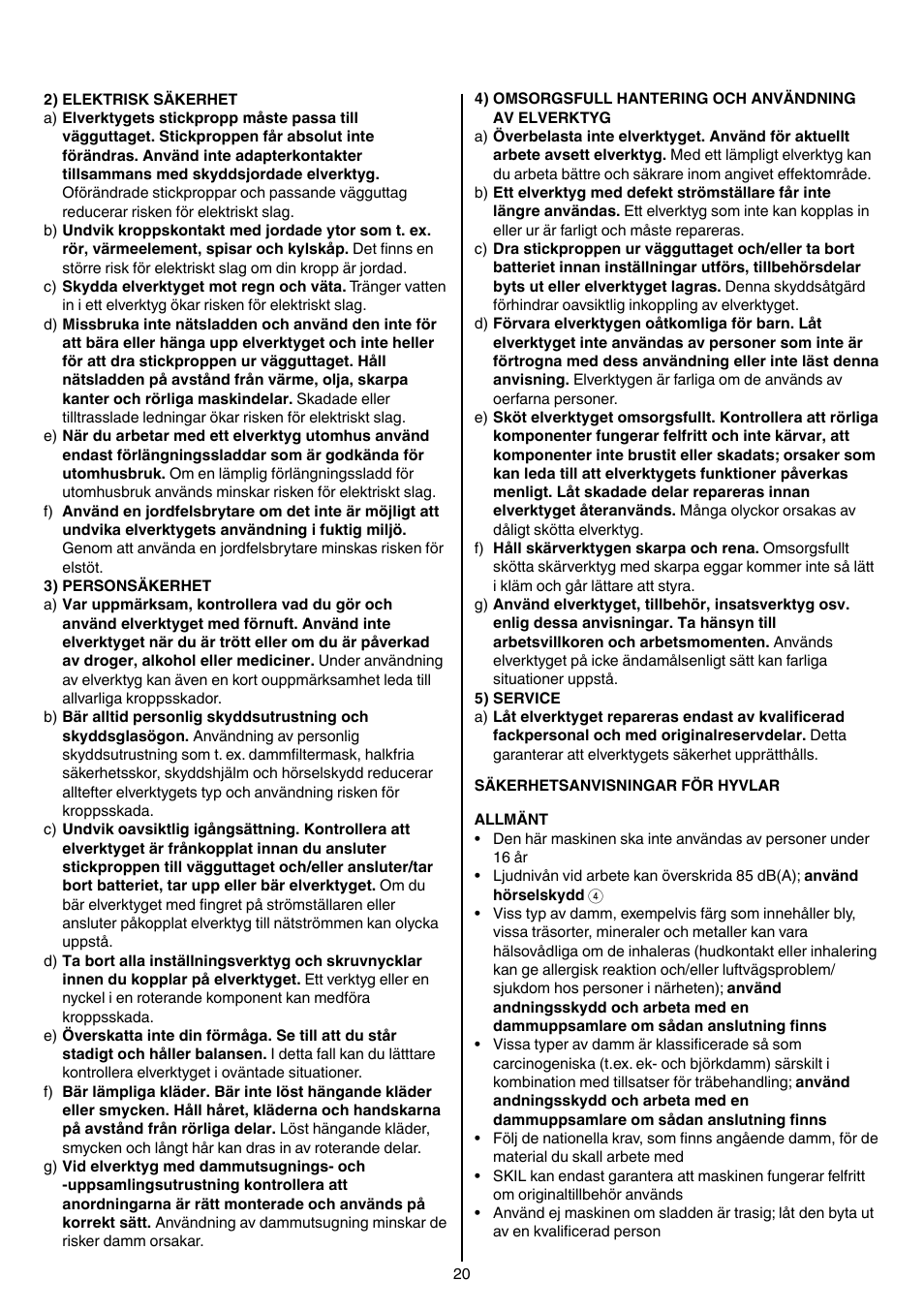 Skil 1560 AA User Manual | Page 20 / 112