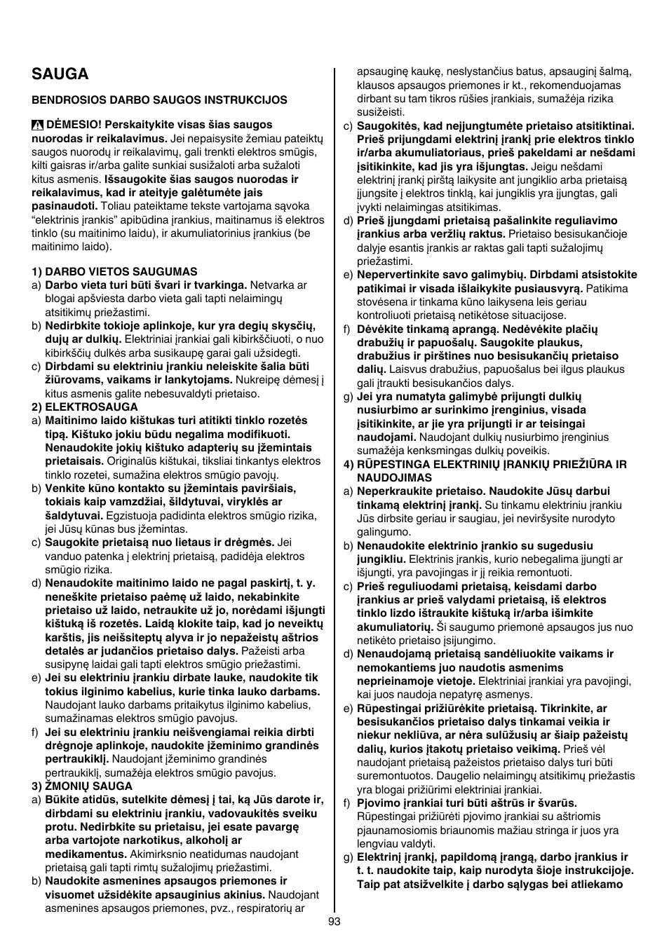 Sauga | Skil 1560 AA User Manual | Page 93 / 112