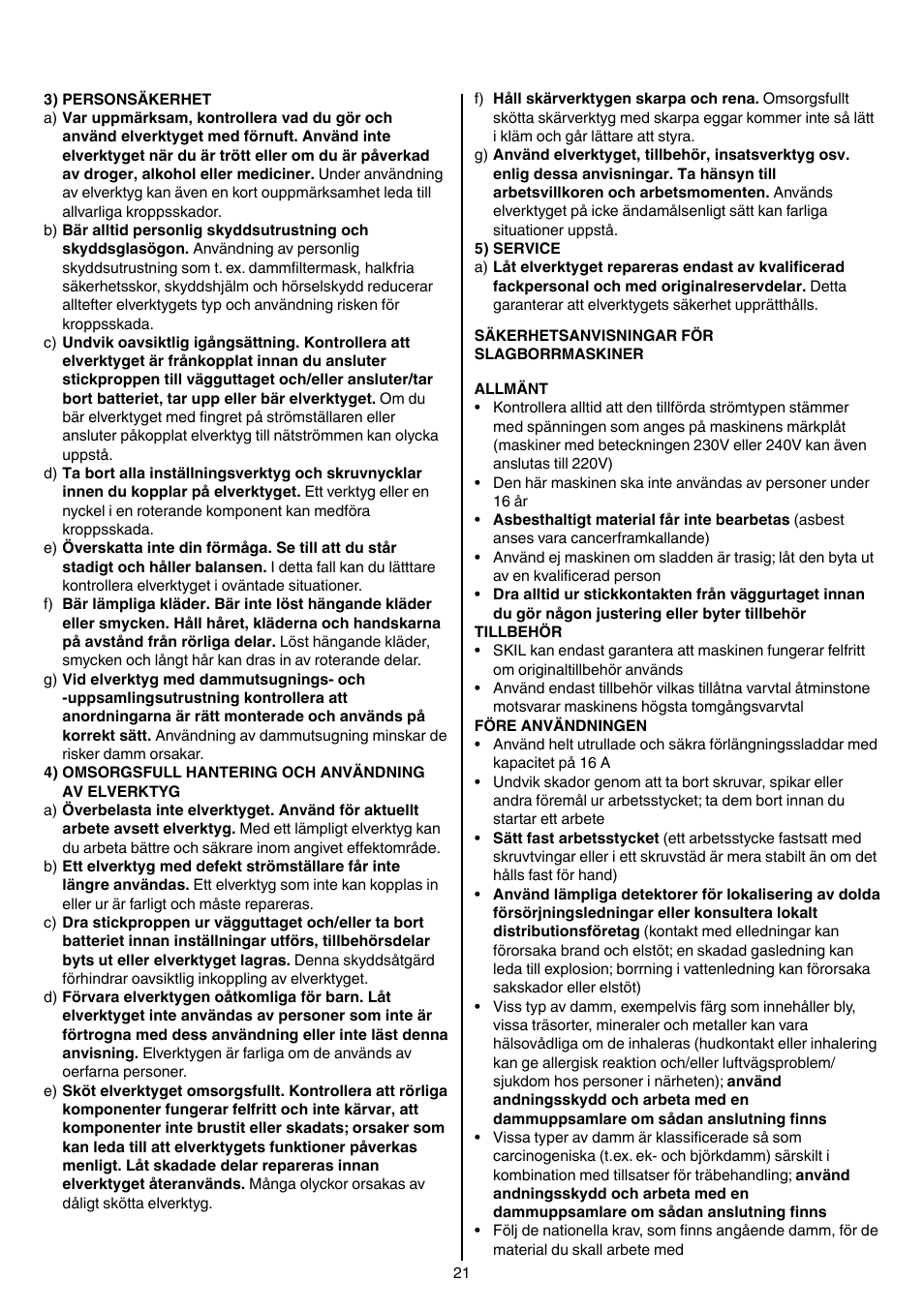 Skil 6950 AA (Torro) User Manual | Page 21 / 108