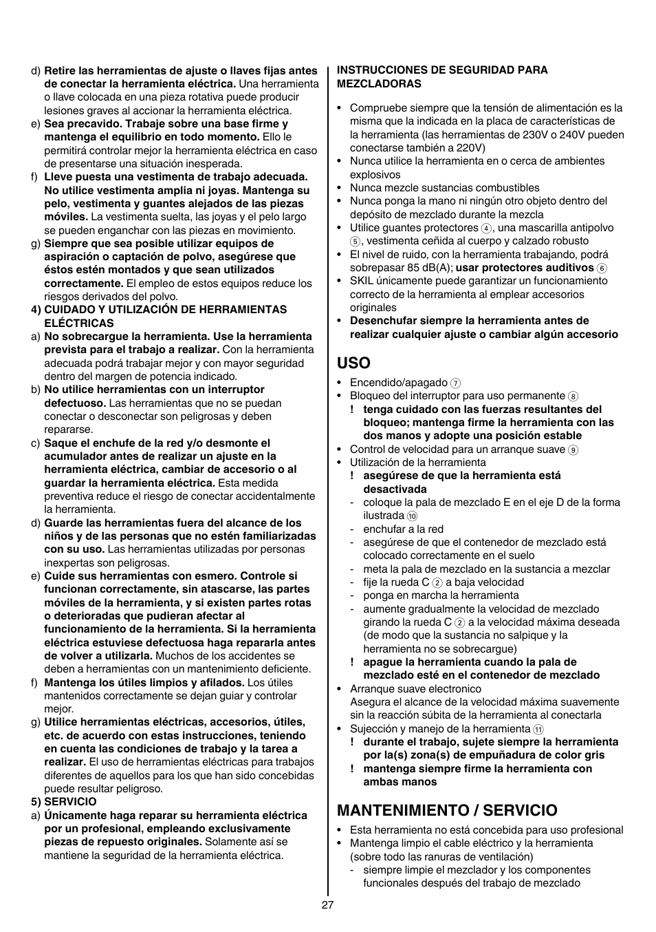 Mantenimiento / servicio | Skil 1016 AA User Manual | Page 27 / 88