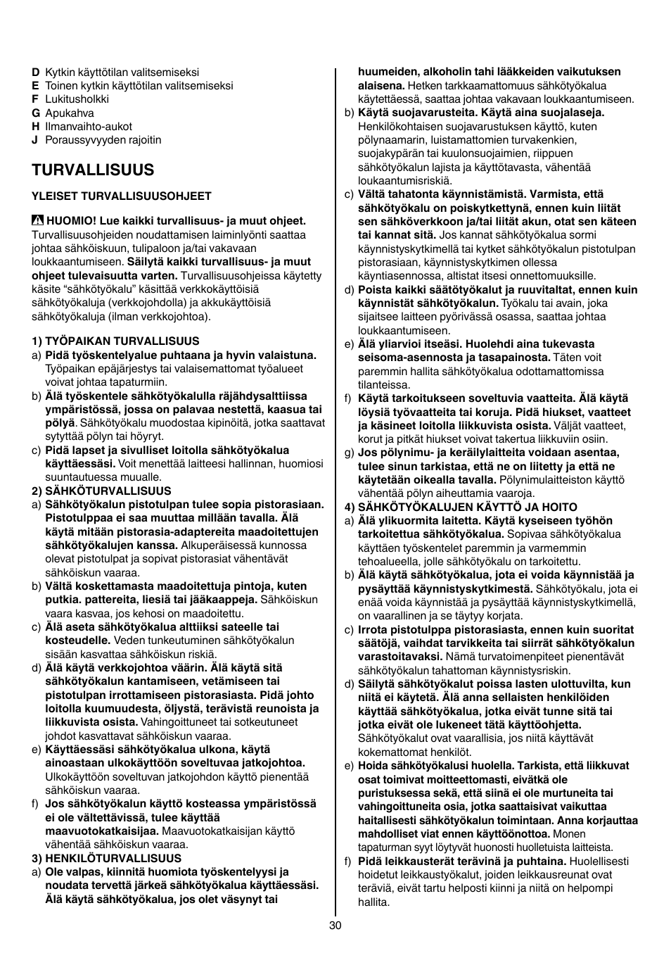 Turvallisuus | Skil 1766 AK User Manual | Page 30 / 116