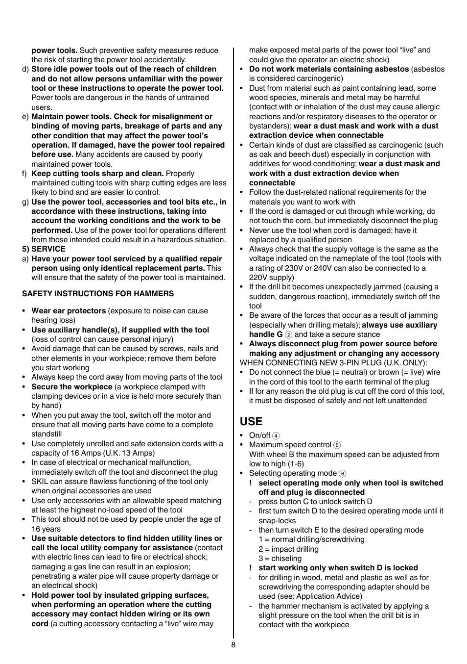 Skil 1766 AK User Manual | Page 8 / 116
