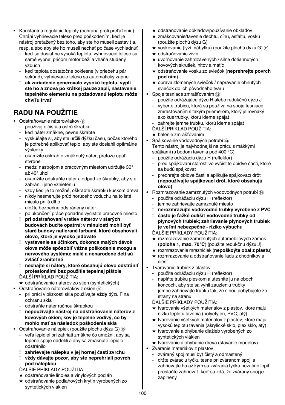 Radu na použitie | Skil 8003 CA User Manual | Page 100 / 148