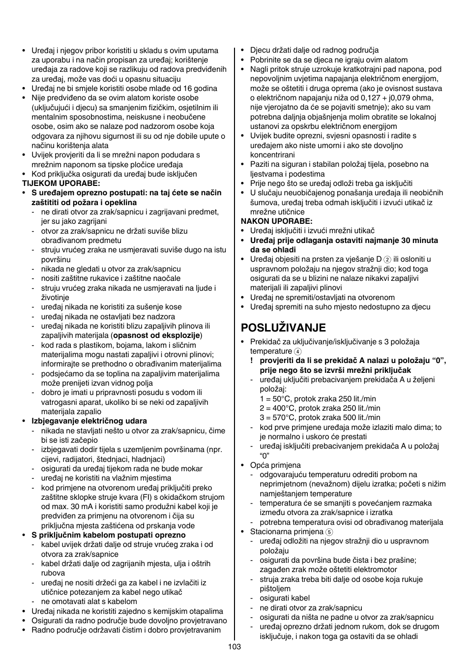 Posluživanje | Skil 8003 CA User Manual | Page 103 / 148