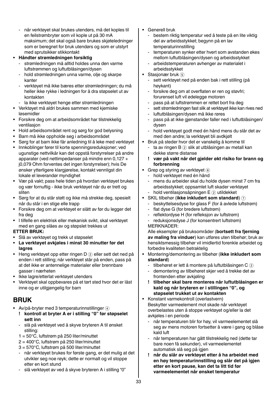 Bruk | Skil 8003 CA User Manual | Page 33 / 148