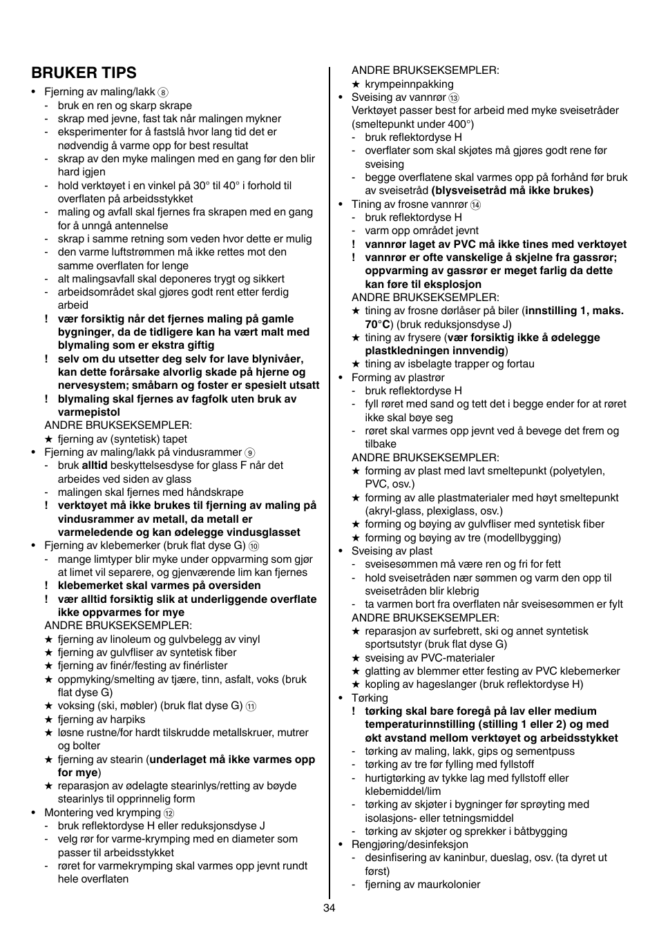 Bruker tips | Skil 8003 CA User Manual | Page 34 / 148