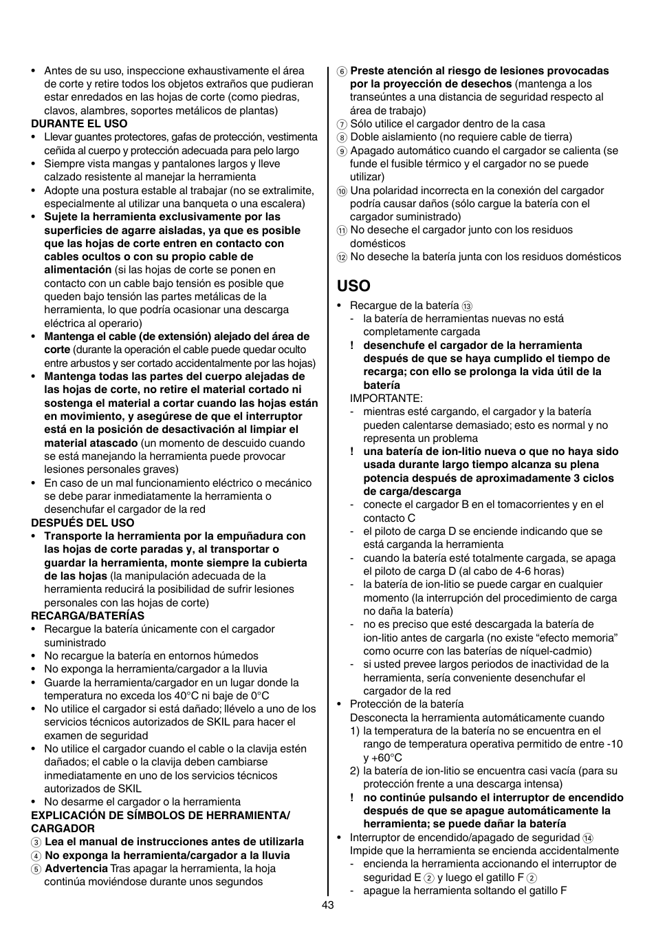 Skil 0755 RA User Manual | Page 43 / 148