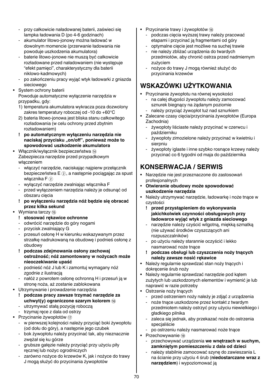 Wskazówki użytkowania, Konserwacja / serwis | Skil 0755 RA User Manual | Page 70 / 148