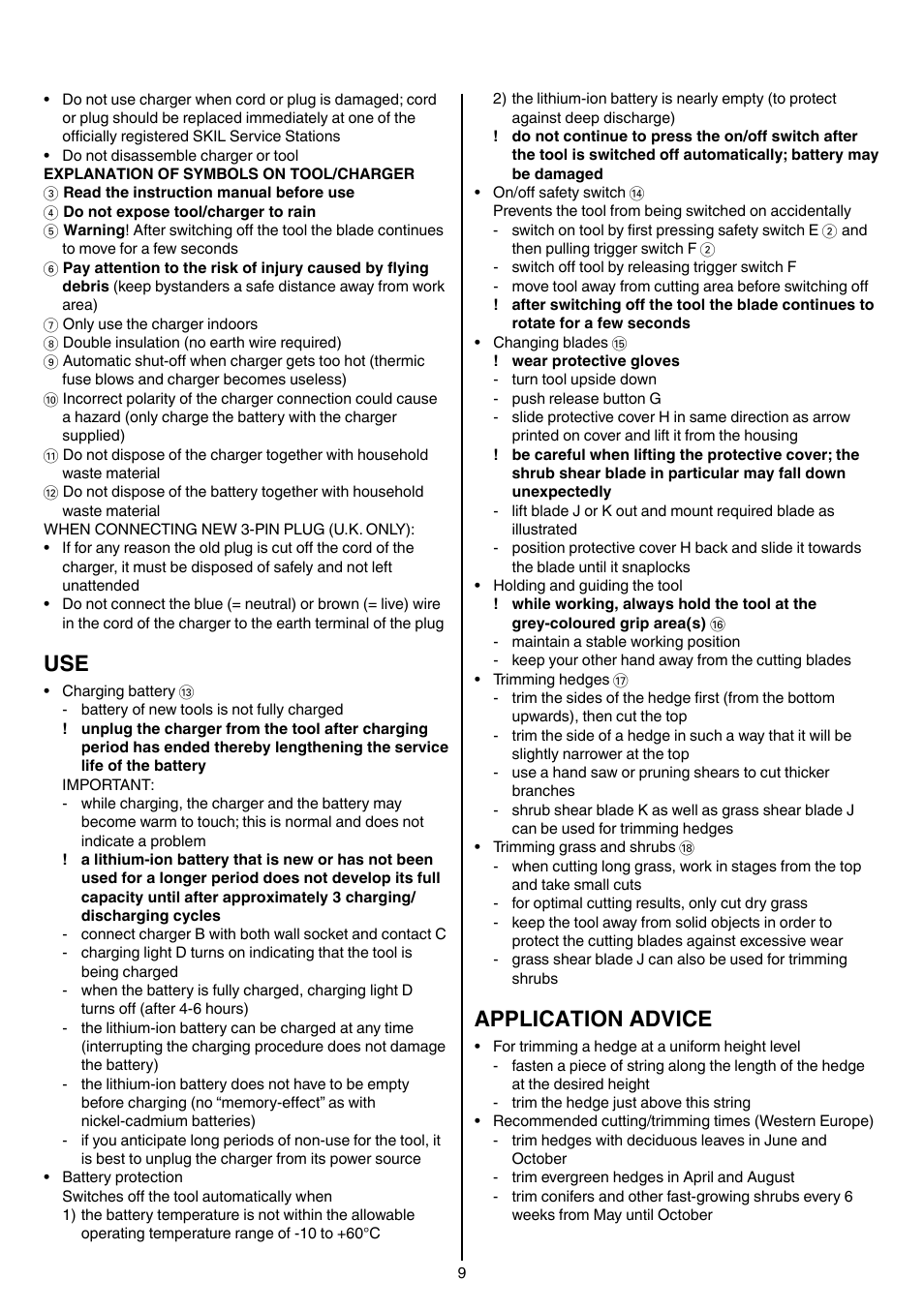 Application advice | Skil 0755 RA User Manual | Page 9 / 148