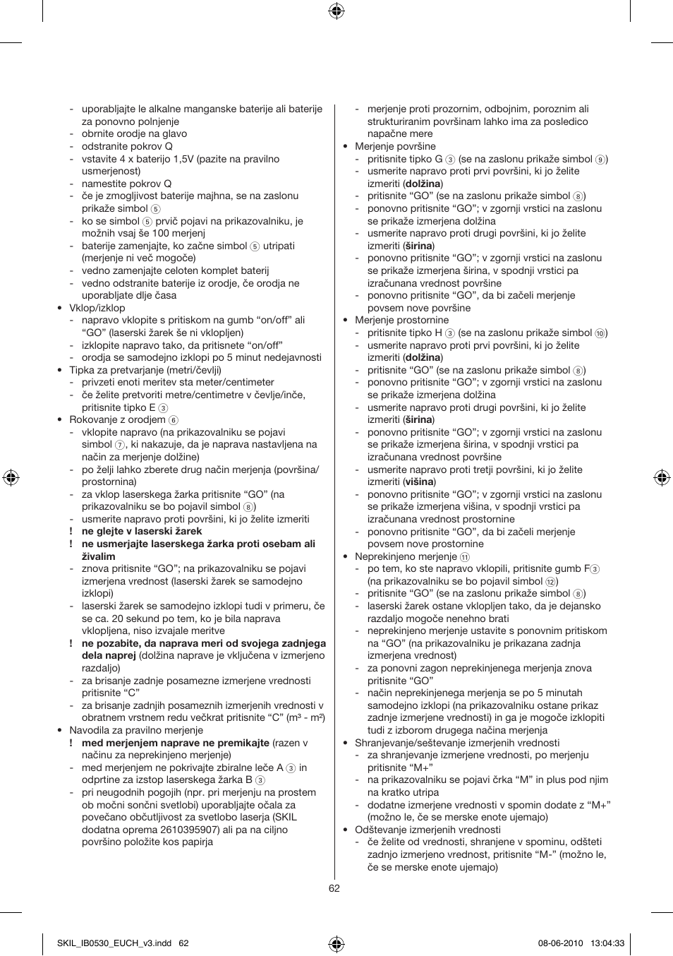 Skil 0530 AA User Manual | Page 62 / 76