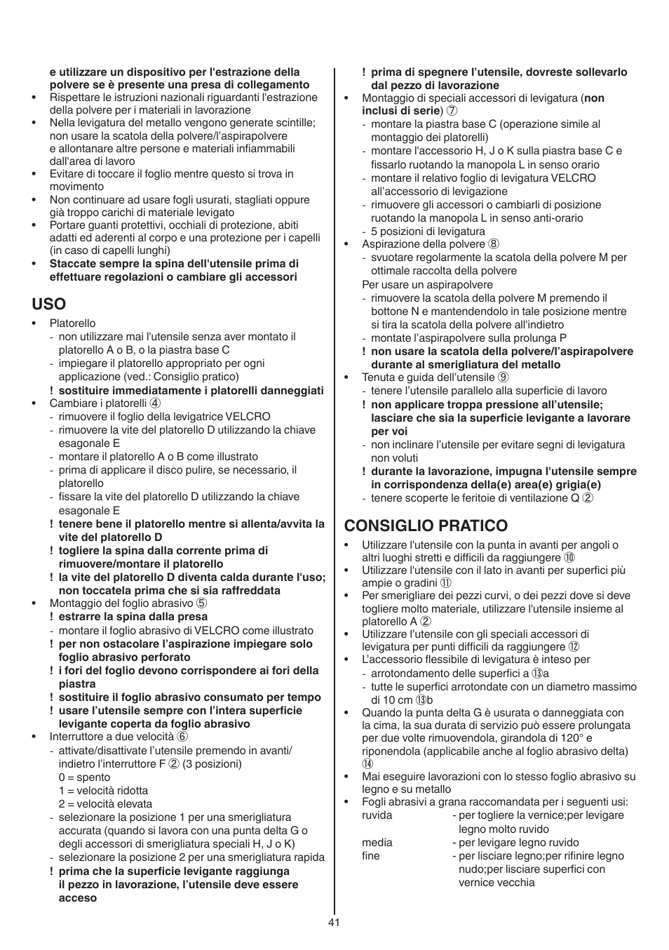 Consiglio pratico | Skil 7220 (F0157220..) User Manual | Page 41 / 116