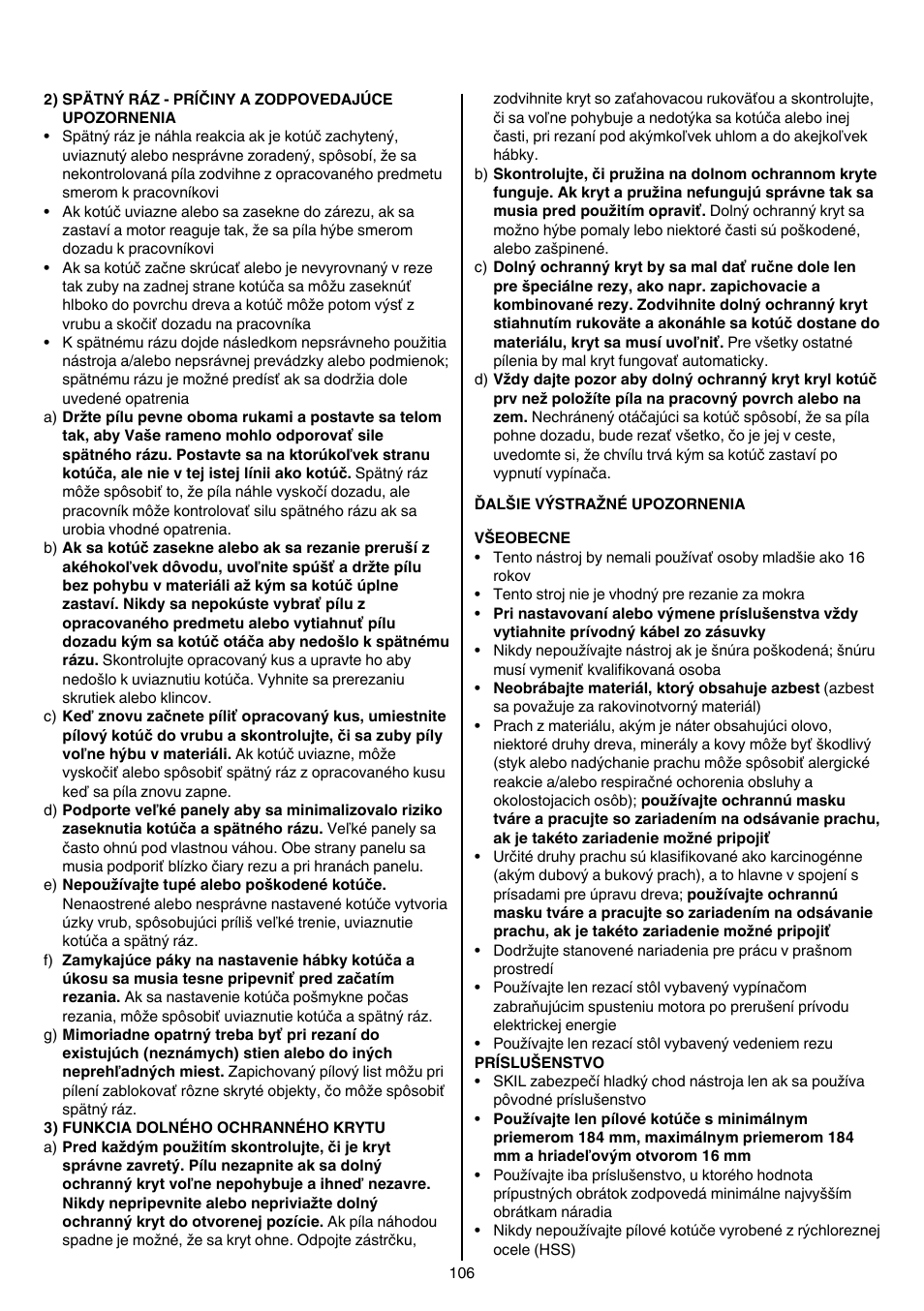 Skil 5265 AA User Manual | Page 106 / 160