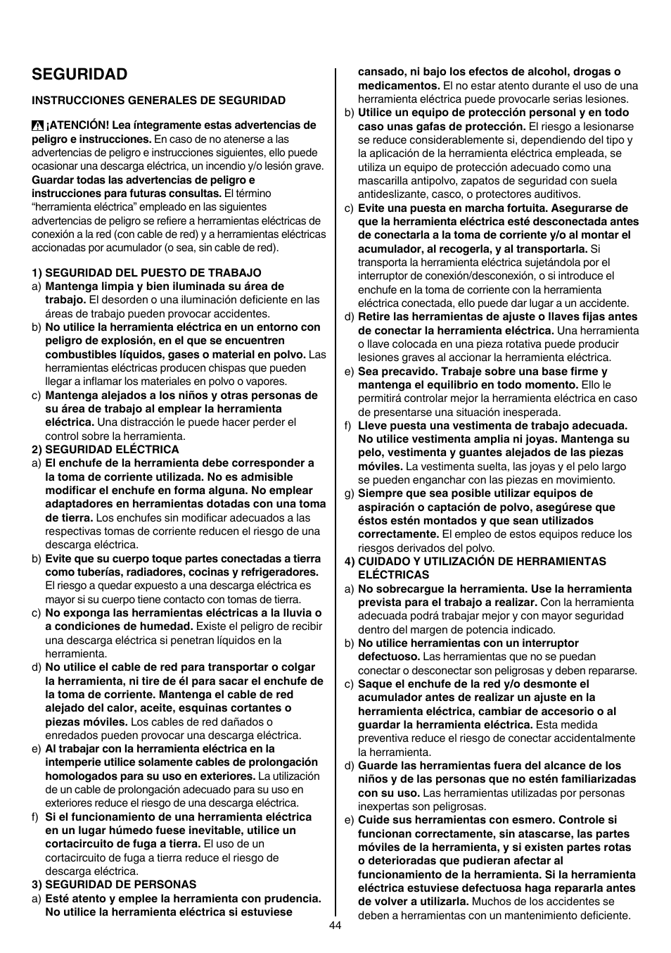 Seguridad | Skil 5265 AA User Manual | Page 44 / 160