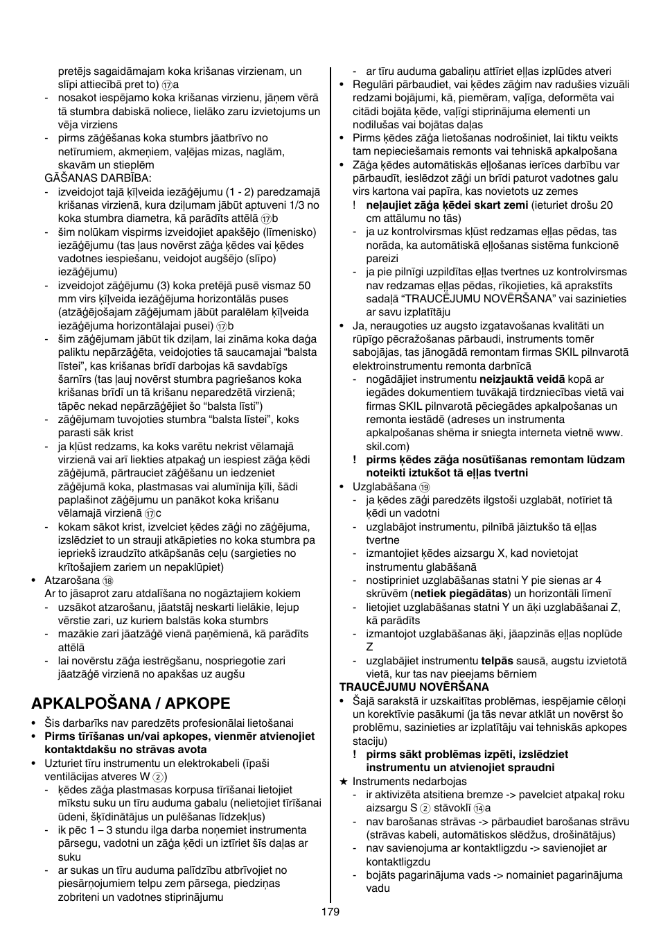 Apkalpošana / apkope | Skil 0780 RT User Manual | Page 179 / 220