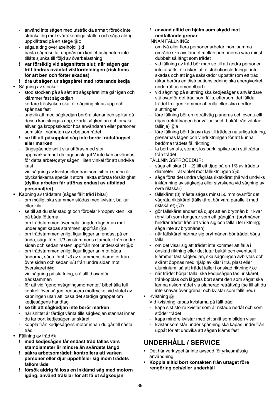 Underhåll / service | Skil 0780 RT User Manual | Page 39 / 220