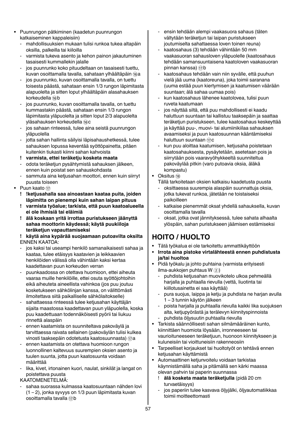 Hoito / huolto | Skil 0780 RT User Manual | Page 57 / 220