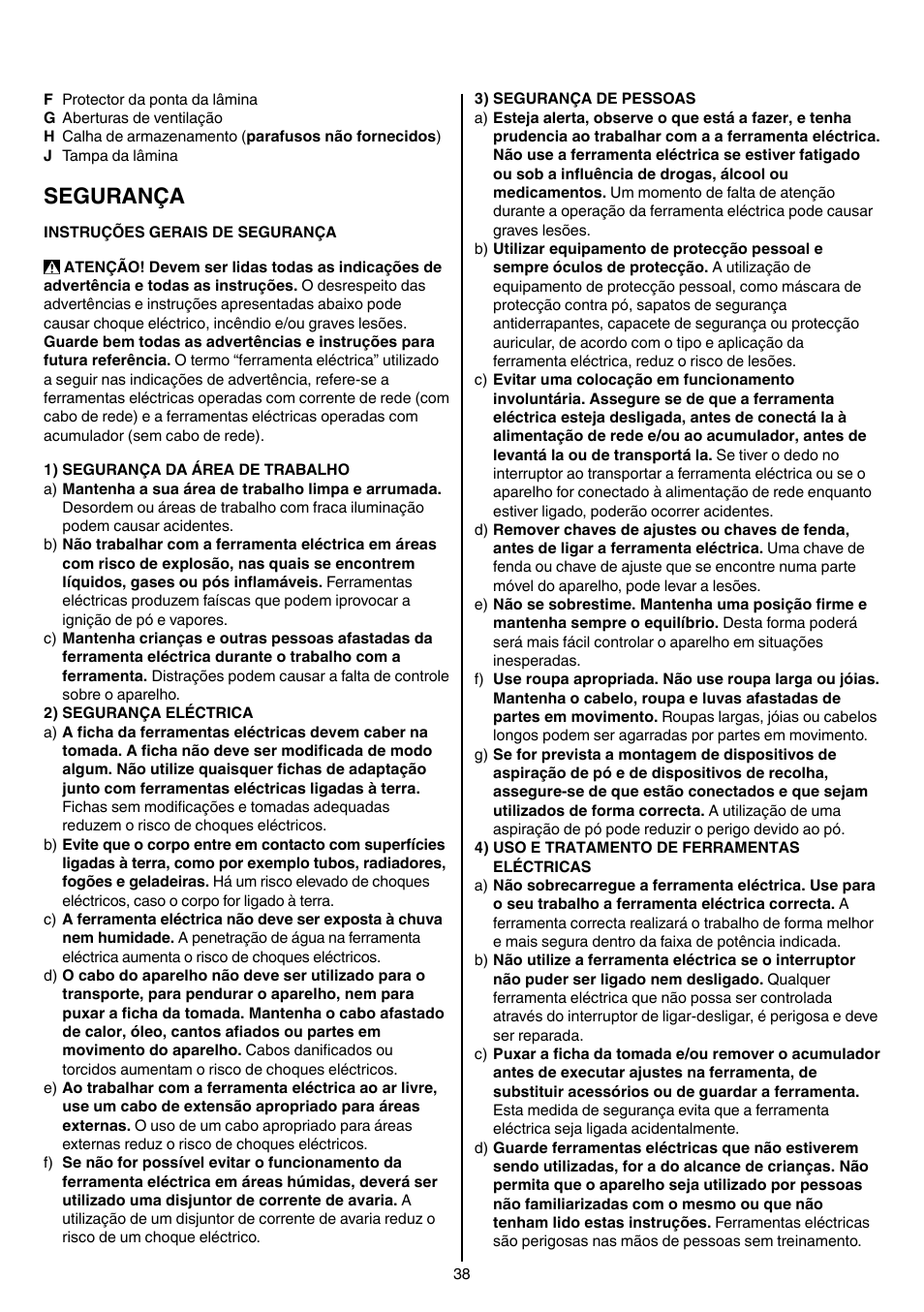 Segurança | Skil 0740 RT User Manual | Page 38 / 124