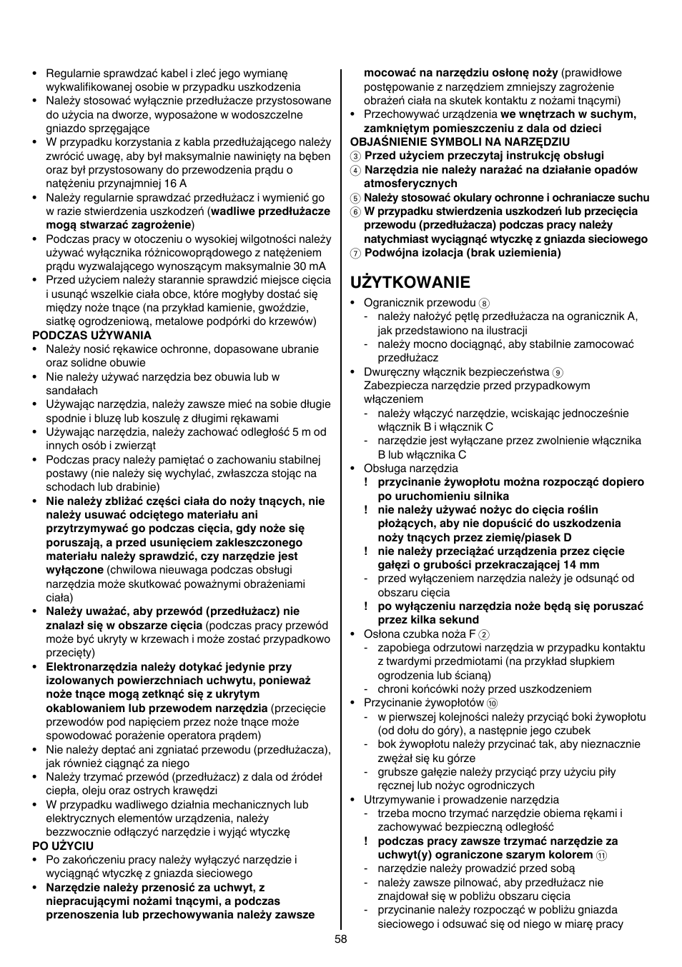 Użytkowanie | Skil 0740 RT User Manual | Page 58 / 124