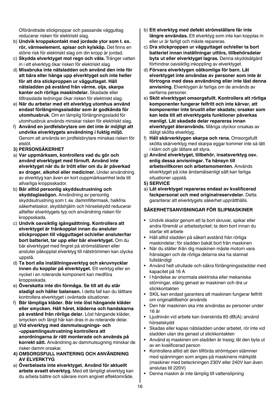 Skil 7003 AA User Manual | Page 16 / 96