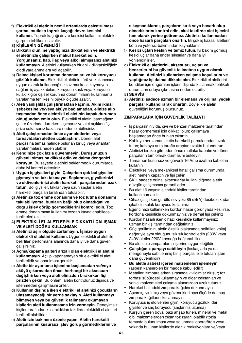 Skil 7003 AA User Manual | Page 41 / 96