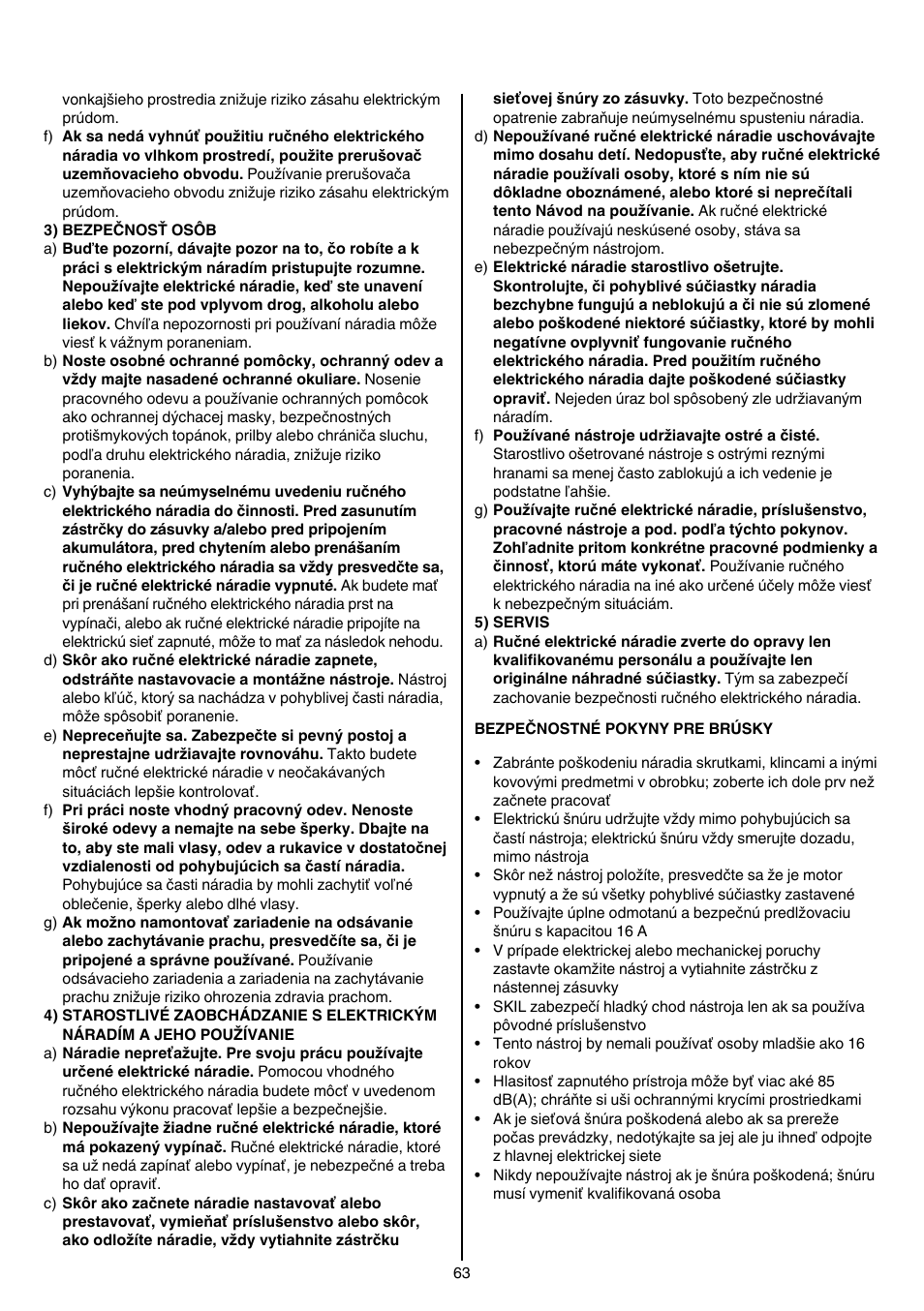 Skil 7003 AA User Manual | Page 63 / 96
