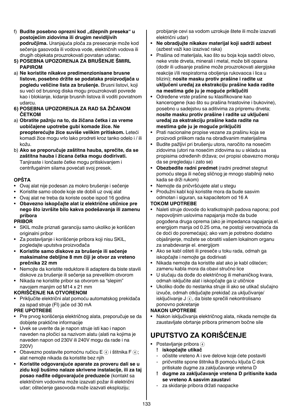 Uputstvo za korišćenje | Skil 9030 AA User Manual | Page 133 / 180