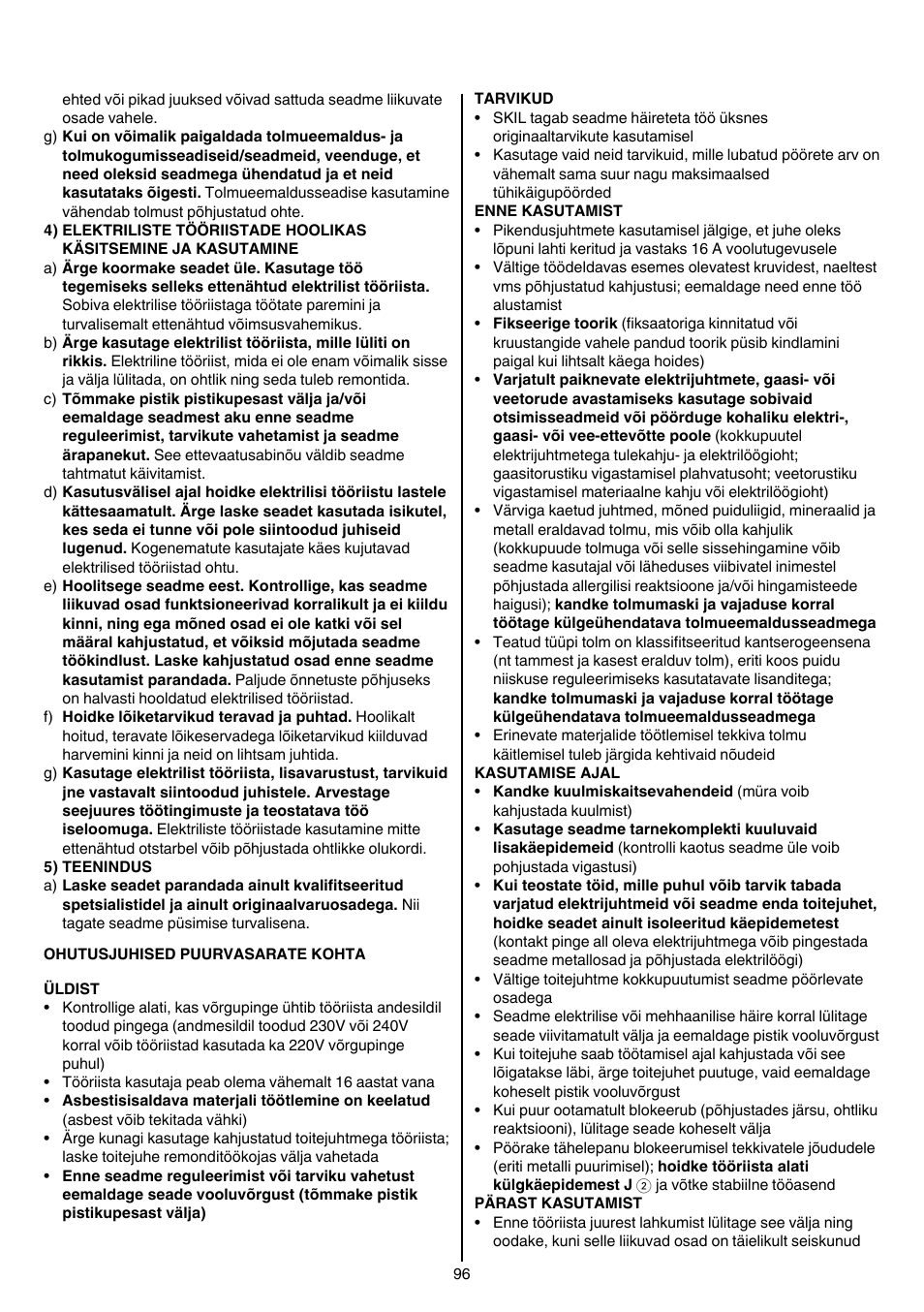 Skil 1764 AK User Manual | Page 96 / 128