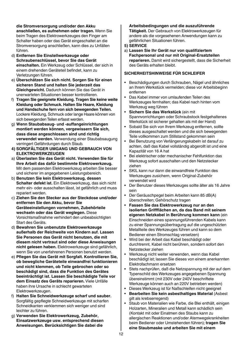 Skil 1210 AA User Manual | Page 12 / 108