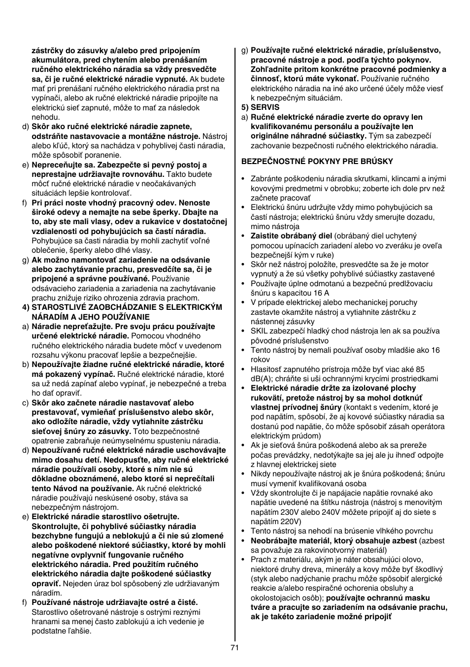 Skil 1210 AA User Manual | Page 71 / 108