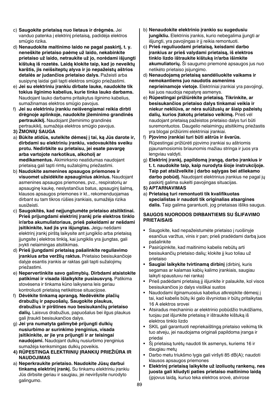 Skil 1210 AA User Manual | Page 89 / 108